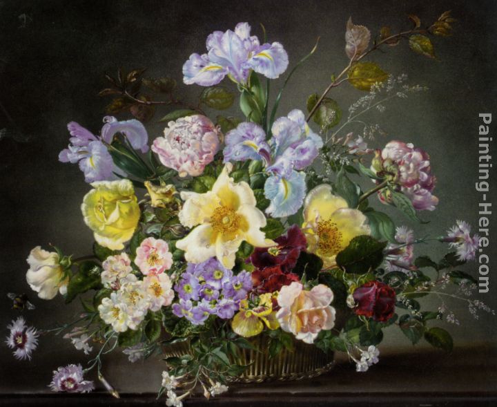 A Still Life with Peonies and Other Flowers painting - Cecil Kennedy A Still Life with Peonies and Other Flowers art painting